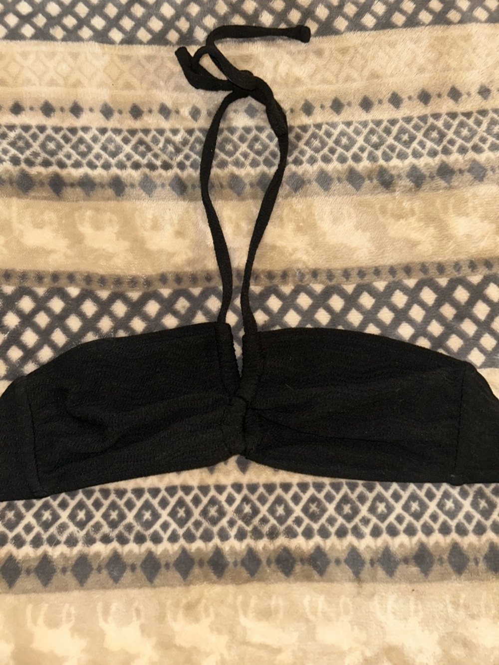No Boundaries Black Bandeau Bikini Top size large L